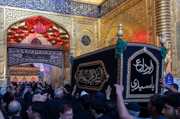 تشییع نمادین پیکر امام سجاد (ع) در کربلا + عکس