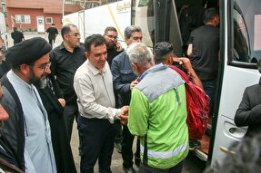 بدرقه خادمان موکب جنت الحسین(ع) شهرداری تبریز به کربلا