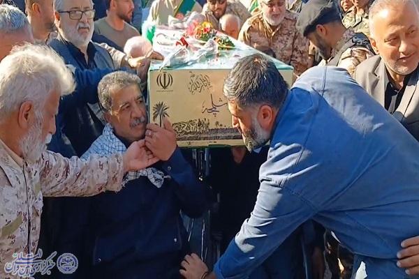 تدفین شهید خوشنام ۴۱ ساله دفاع مقدس در مجتمع ایثار ساری