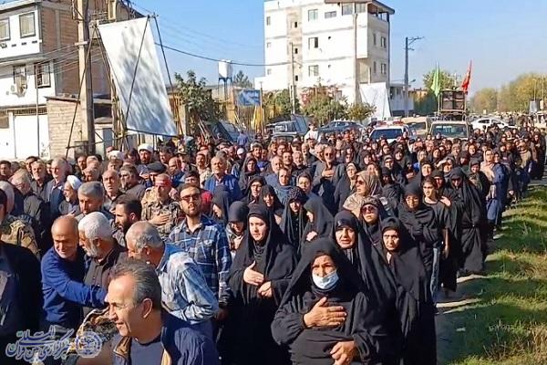 تدفین شهید خوشنام ۴۱ ساله دفاع مقدس در مجتمع ایثار ساری