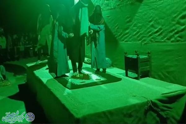 تقارن تشییع شهید خوشنام با آیین تعزیه شهادت حضرت زهرا(س) در امره ساری