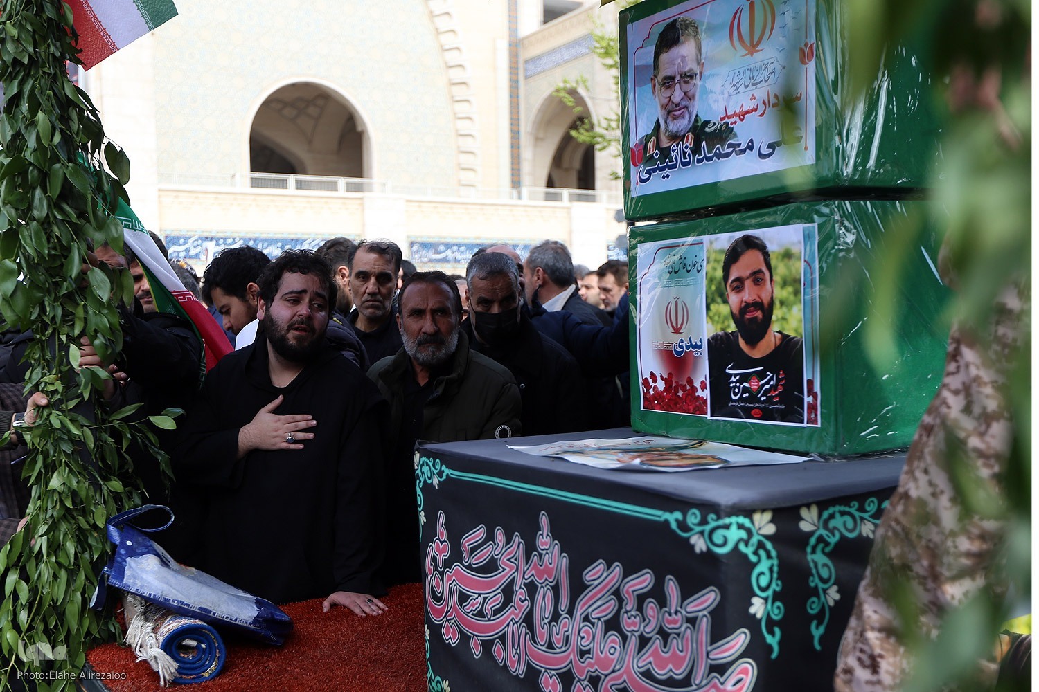 پیکر شهید سردار نائینی در مصلای امام خمینی(ره) تشییع شد