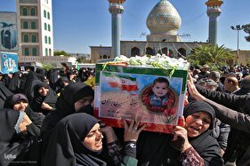 آیین وداع و تشییع پیکرهای مطهر ۱۱ شهید جنگ رمضان در شیراز