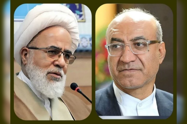 منوچهر حبیبی استاندار کرمانشاه و حبیب‌الله غفوری امام جمعه کرمانشاه