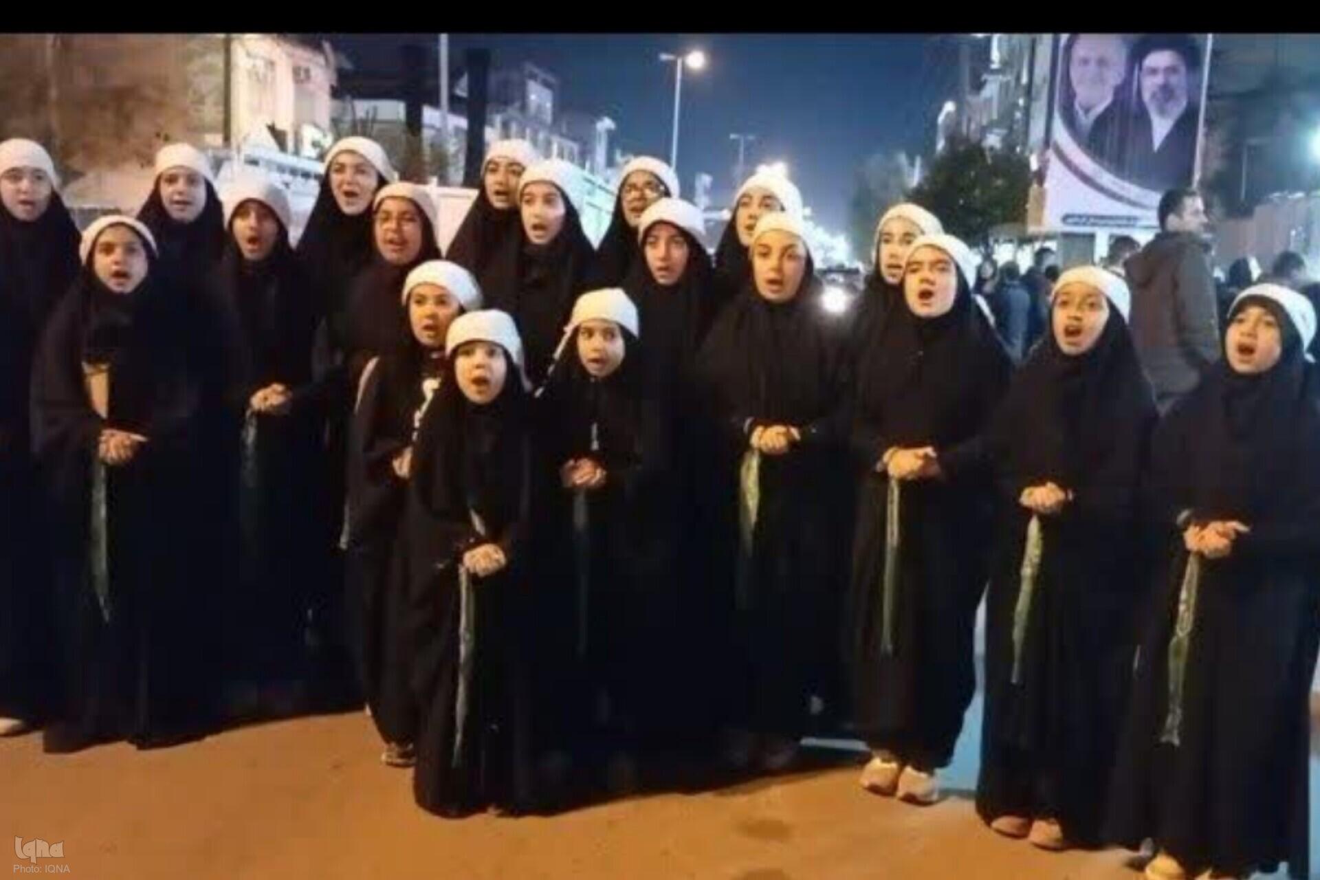 اجرای گروه سرود دختران حاج قاسم در تجمع مردم شهرستان کردکوی