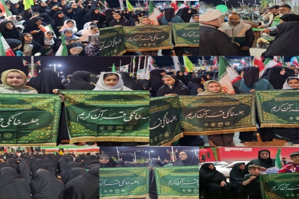 تجمع شبانه در معمولان با حضور پرچم‌های قرآنی و بزرگداشت شهید خلبان جواد پرویزی