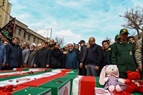 عکس | مراسم تشییع پیکر مطهر ۲۱ شهید اقتدار آذربایجان شرقی