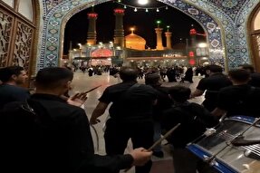 فیلم | حضور دسته‌های عزاداری شهادت امام جواد(ع) در حرم بانوی کرامت