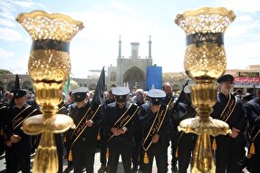 فیلم | دسته عزاداری خادمان حرم بانوی کرامت در روز شهادت امام جواد(ع)