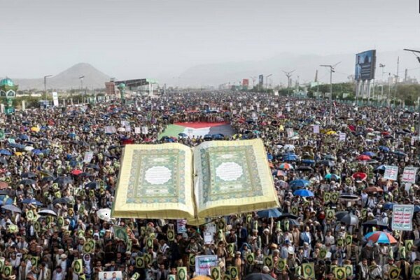 حمایت گسترده یمنی‌ها از قرآن و مسجدالاقصی