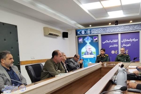نشست خبری سرهنگ حسین علیزاده، فرمانده سپاه ناحیه بابلسر با اصحاب رسانه