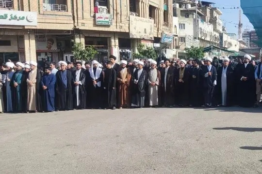 پیکر آیت‌الله العظمی فیاض در کربلا تشییع شد
