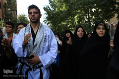 مراسم تشییع و خاکسپاری شهید گمنام در فدراسیون تکواندو 