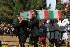 مراسم تشییع و خاکسپاری شهید گمنام در فدراسیون تکواندو 