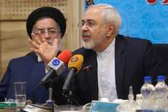  دکتر محمد جواد ظریف وزیر امو خارجه و حجت الاسلام و المسلمین شهیدی محلاتی رییس بنیاد شهید و امور ایثارگران