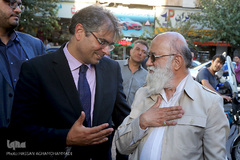 مهدی چمران، رییس شورای اسلامی شهر تهران و فادی حاج علی، سفیر لبنان در تهران 