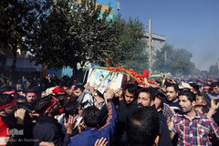 تشییع پیکر شهید مدافع حرم سجاد زبرجدی در محله خانی ابادنو