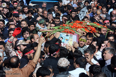 تشییع پیکر شهید مدافع حرم سجاد زبرجدی در محله خانی ابادنو