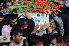 تشییع پیکر شهید مدافع حرم سجاد زبرجدی در محله خانی ابادنو