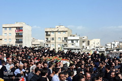 تشییع پیکر شهید مدافع حرم سجاد زبرجدی در محله خانی ابادنو