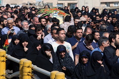 تشییع پیکر شهید مدافع حرم سجاد زبرجدی در محله خانی ابادنو