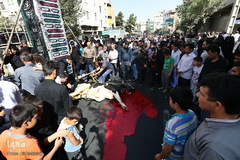 تشییع پیکر شهید مدافع حرم سجاد زبرجدی در محله خانی ابادنو