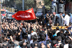 تشییع پیکر شهید مدافع حرم سجاد زبرجدی در محله خانی ابادنو