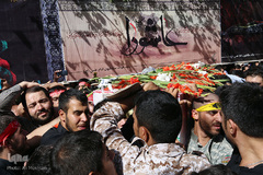 تشییع پیکر شهید مدافع حرم سجاد زبرجدی در محله خانی ابادنو