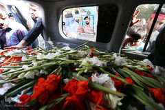 تشییع پیکر شهید مدافع حرم سجاد زبرجدی در محله خانی ابادنو