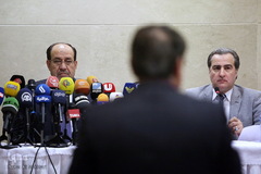 کنفرانس مطبوعاتی نوری المالکی معاون رئیس جمهور عراق