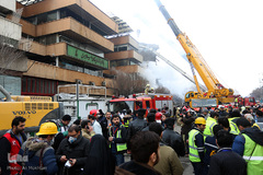 سومین روز از عملیات آوار برداری ساختمان پلاسکو