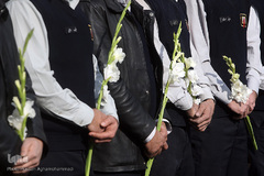 مراسم ادای احترام جامعه قرآنی به شهدای فداکار آتش نشان