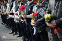 مراسم ادای احترام جامعه قرآنی به شهدای فداکار آتش نشان