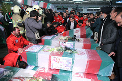 مراسم تشییع ۱۶آتش نشان شهید حادثه  پلاسکو