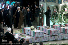 مراسم تشییع ۱۶آتش نشان شهید حادثه  پلاسکو