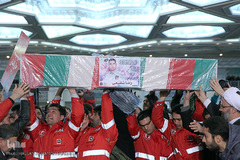 مراسم تشییع ۱۶آتش نشان شهید حادثه  پلاسکو