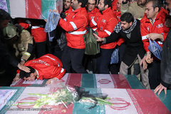 مراسم تشییع ۱۶آتش نشان شهید حادثه  پلاسکو