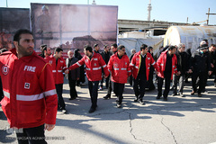 مراسم تشییع ۱۶آتش نشان شهید حادثه  پلاسکو