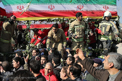 مراسم تشییع ۱۶آتش نشان شهید حادثه  پلاسکو