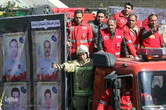 مراسم تشییع ۱۶آتش نشان شهید حادثه  پلاسکو