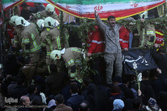 مراسم تشییع ۱۶آتش نشان شهید حادثه  پلاسکو