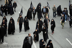 تجمع بزرگ عزاداران فاطمی در میدان هفت تیر