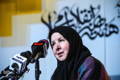 منیژه آرمین دبیر علمی جشنواره داستان انقلاب درنشست رسانه ای هفته هنر انقلاب اسلامی
