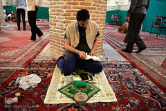 مراسم معنوی اعتکاف در مسجد جامع بازار تهران