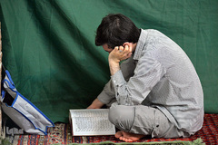 مراسم معنوی اعتکاف در مسجد جامع بازار تهران