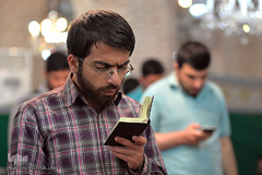 مراسم معنوی اعتکاف در مسجد جامع بازار تهران