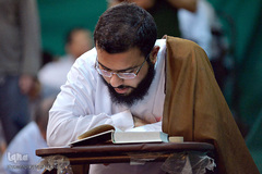 مراسم معنوی اعتکاف در مسجد جامع بازار تهران