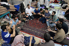 مراسم معنوی اعتکاف در مسجد جامع بازار تهران