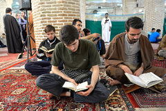 مراسم معنوی اعتکاف در مسجد جامع بازار تهران