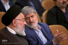 علی مطهری، نایب ریس مجلس و آیت‌الله مصطفی محقق‌داماد، استاد حوزه و دانشگاه